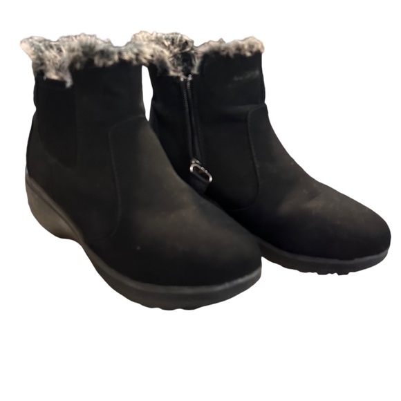 Khombu Lindsay Women’s All Weather Black Suede Leather Winter Boots Sz 6.5 - Picture 3 of 5